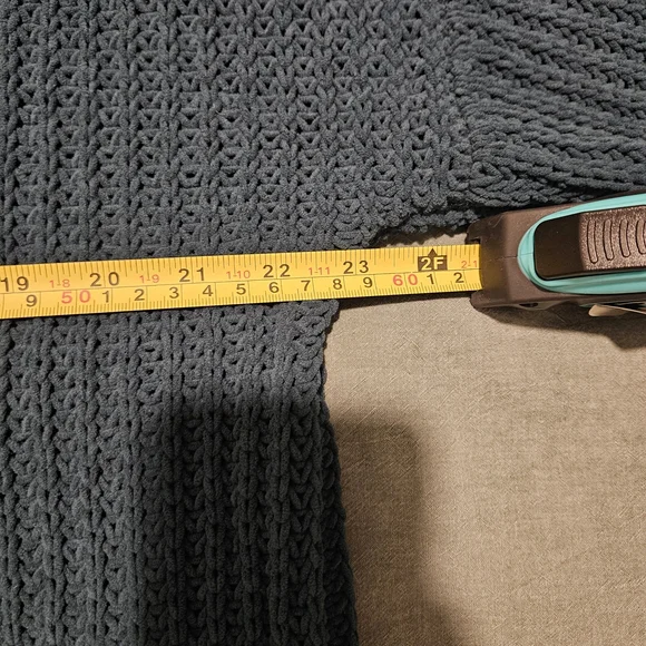 Dark Teal Green Chunky Cable Knit Sweater - Picture 5 of 7